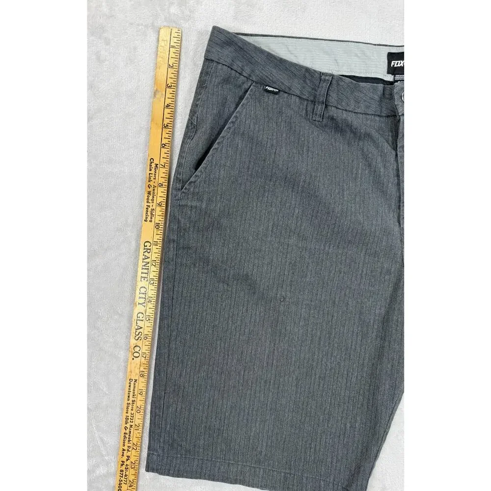 Fox Mens Shorts Size 40 Gray Pinstripe Chino Casual Flat Front Skate‎ Outdoor